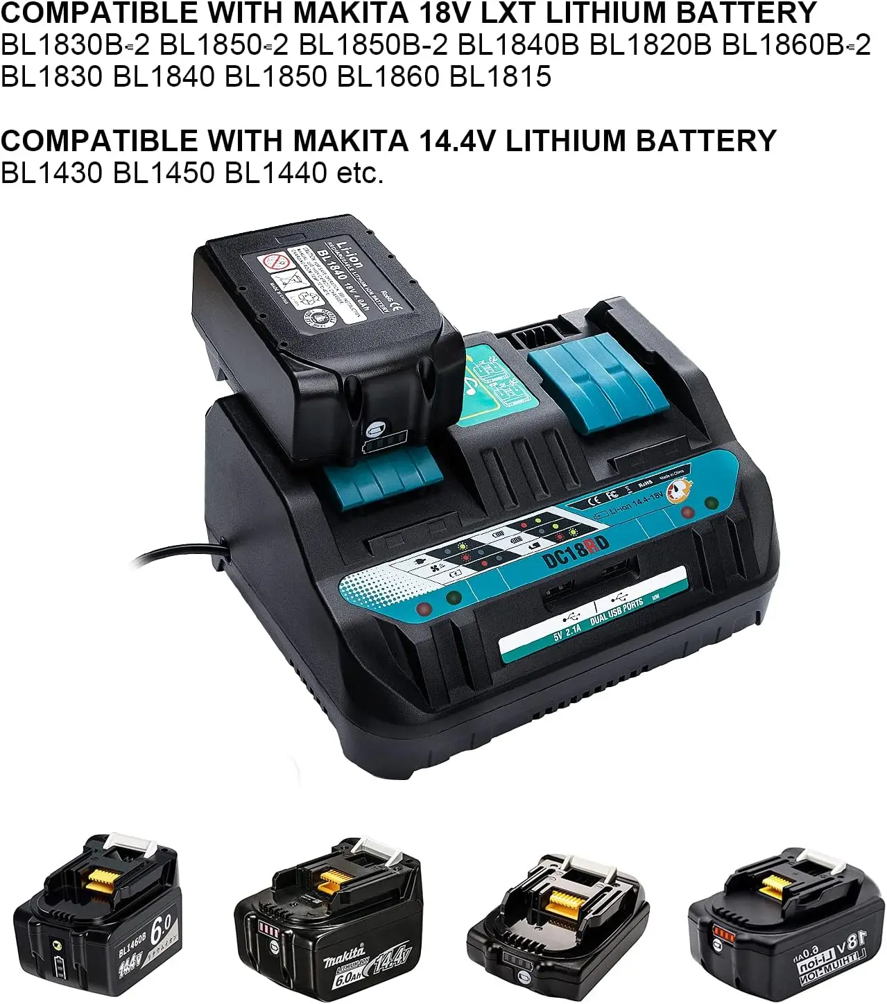 Makita LXT Cargador doble para batería de litio con carga rápida - imagen 4