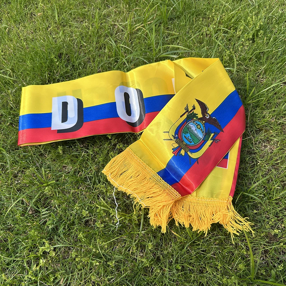 Bufanda Ecuador doble cara satén con borlas, eventos y deporte - imagen 4