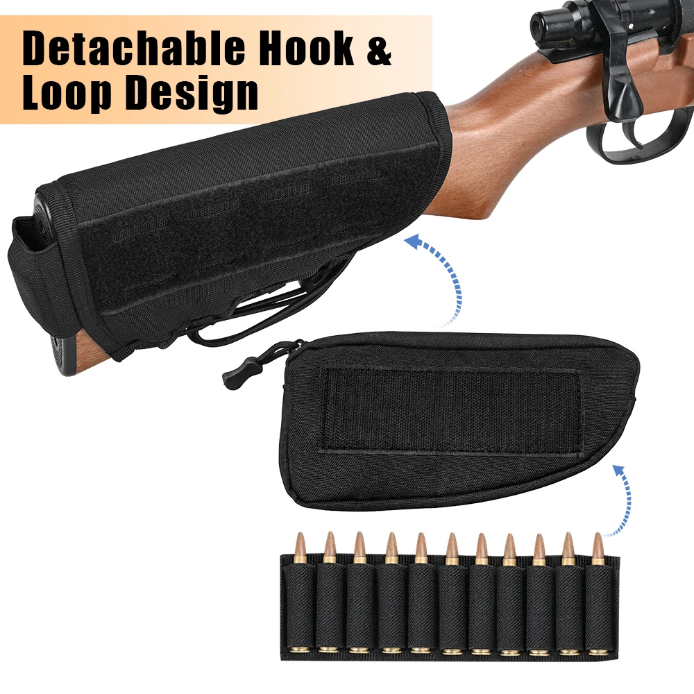 Porta municiones táctico para culata de rifle con bolsa y almohadilla - imagen 3