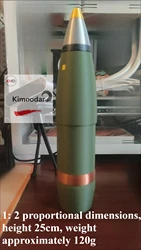 Obús 105 mm NATO impresión 3D decorativo sin función montaje manual