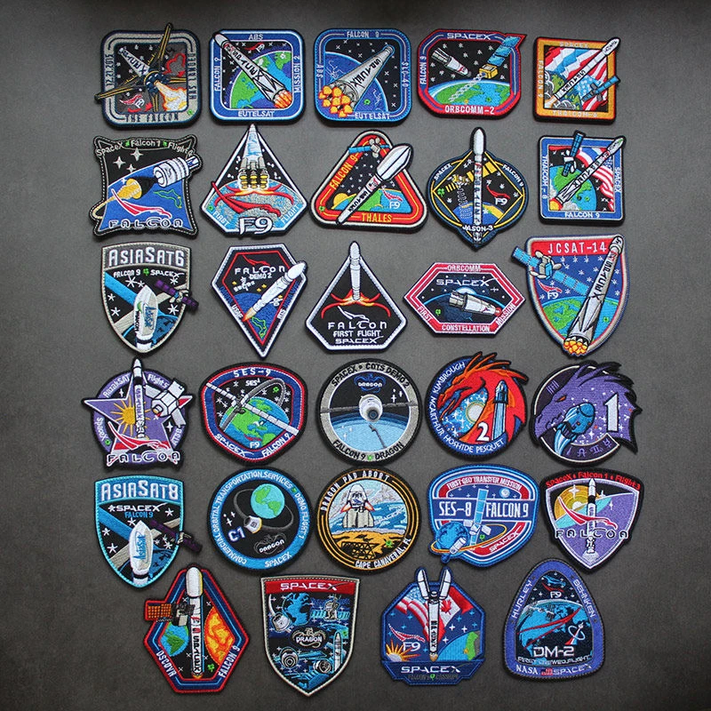 Falcon Dragon Parche táctico bordado astronauta – para mochila - imagen 3