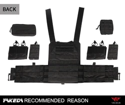 Chaleco táctico YAKEDA de caza con MOLLE y liberación rápida ajustable