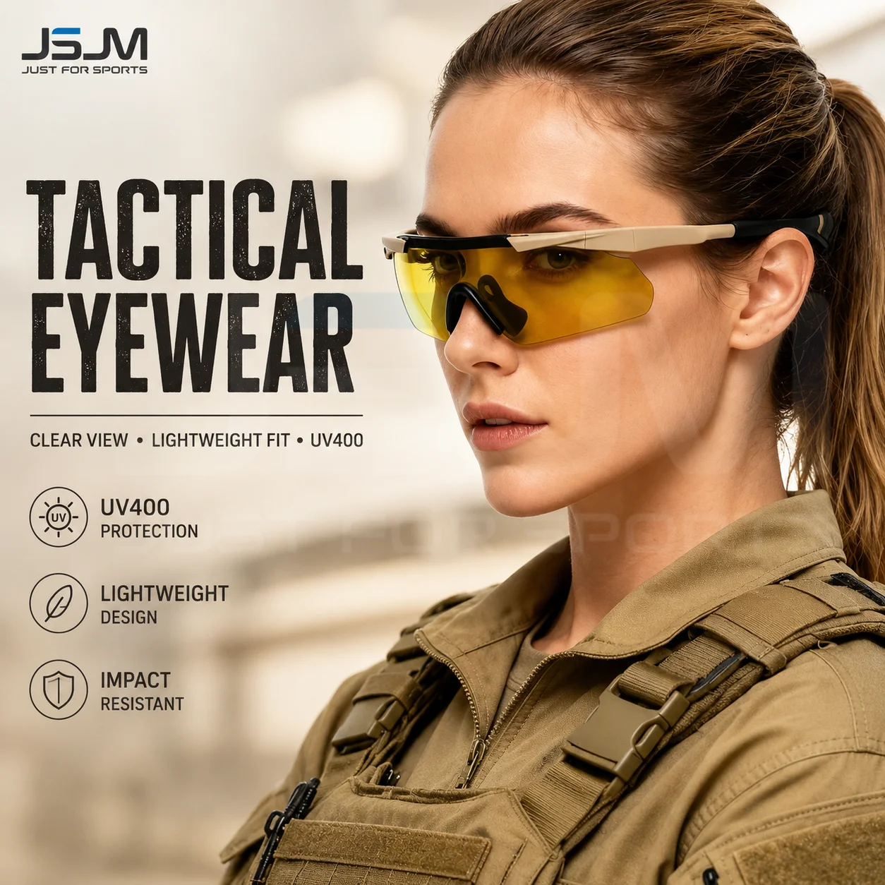 Gafas tácticas JSJM UV400 con lentes resistentes a impactos - imagen 3