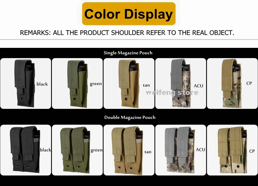 Bolsa táctica para cargador de 9 mm vista frontal