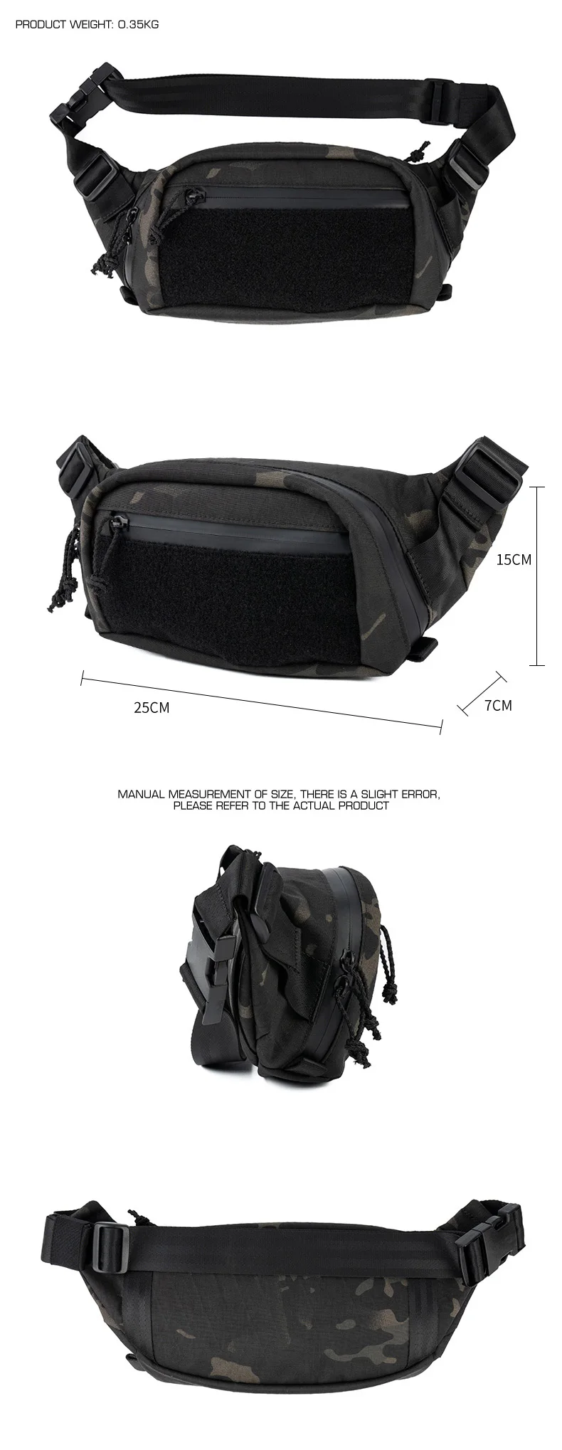 Bolso táctico EDC con compartimento de almacenamiento