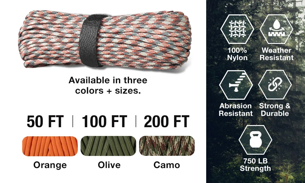 Detalle de paracord 4mm tejido