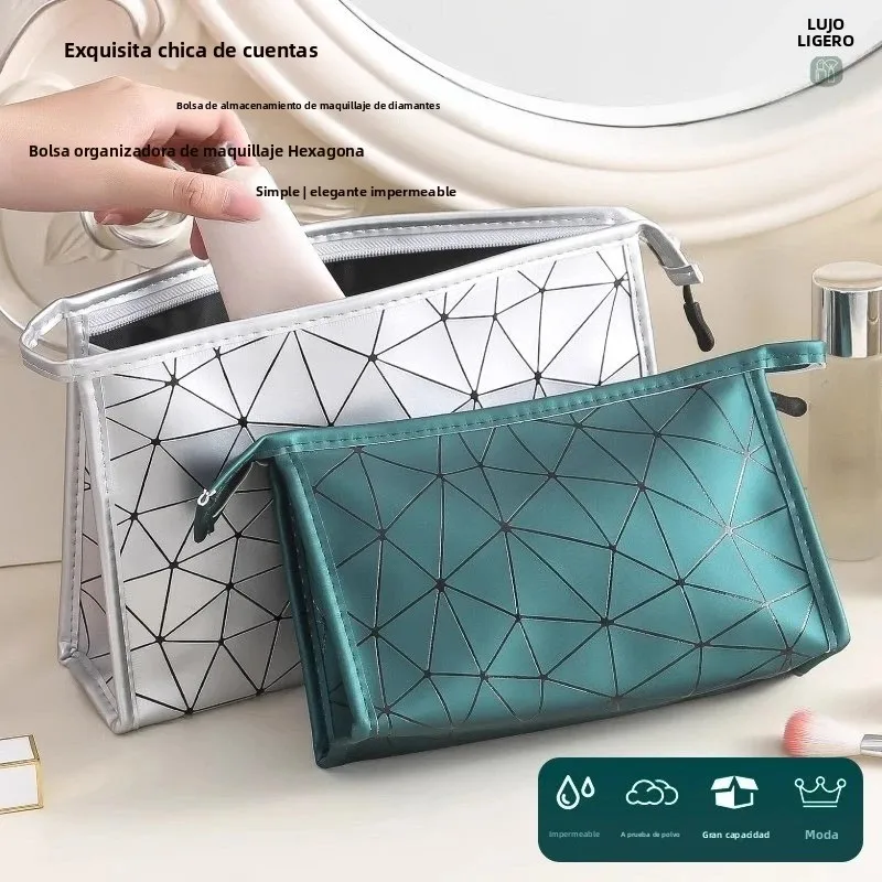 Rhombus bolsa de aseo impermeable PU, gran capacidad para viaje - imagen 2