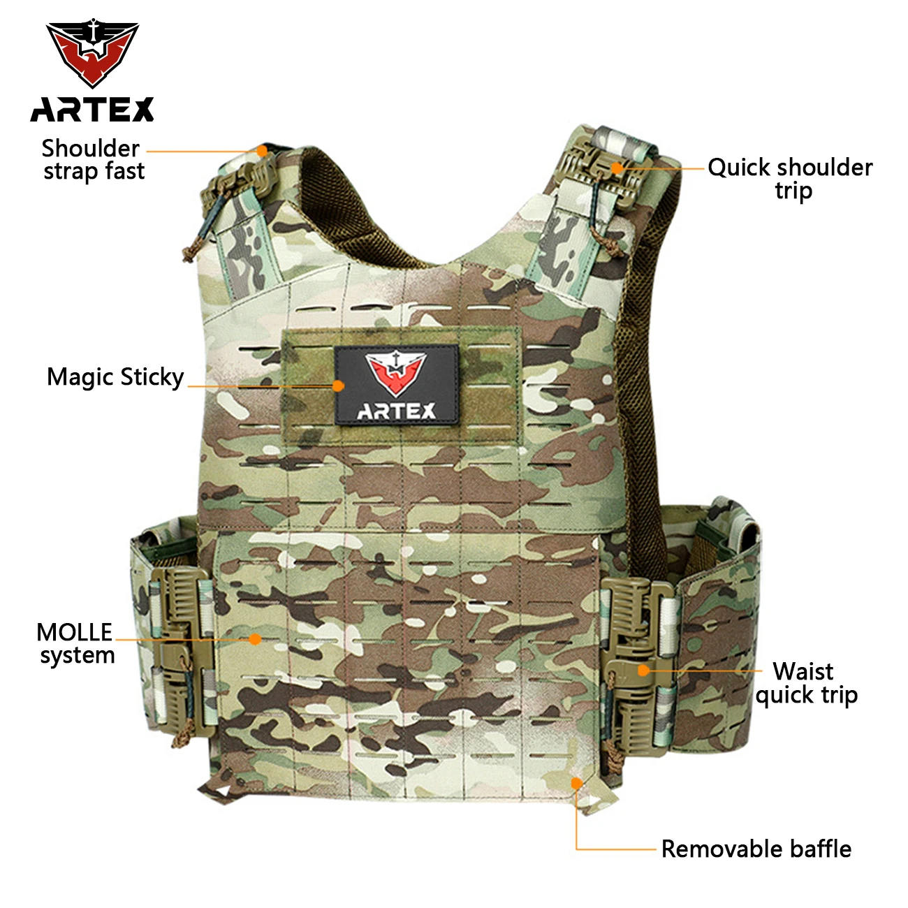 Detalle del sistema MOLLE y estructura