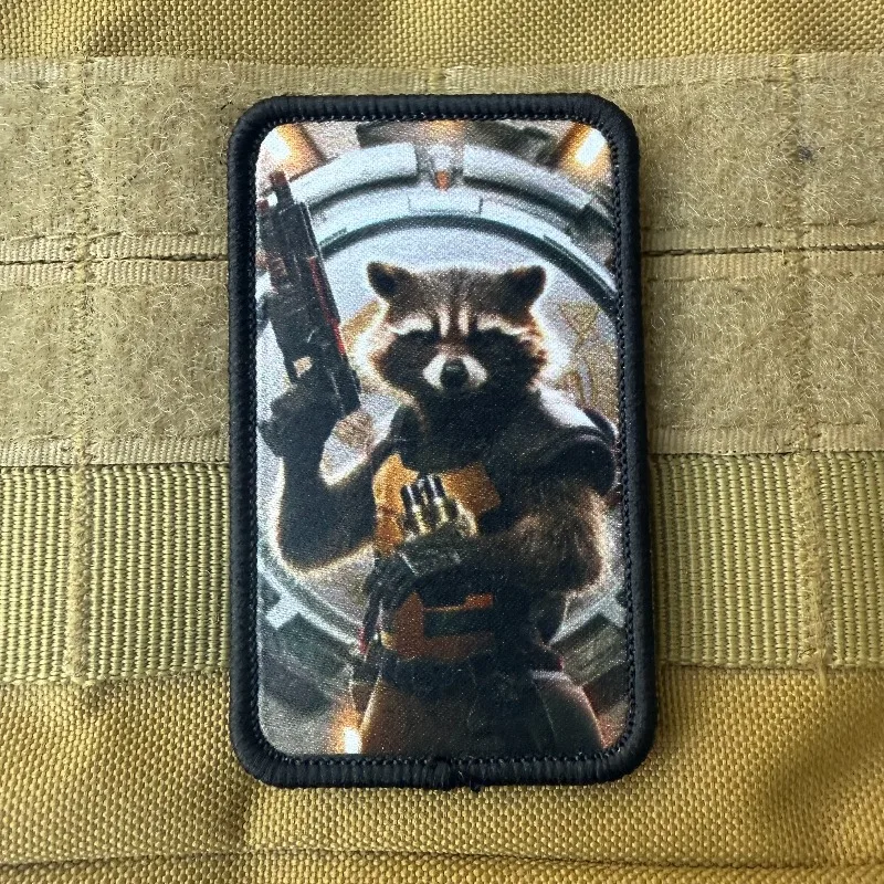 Parche táctico mapache velcro gancho y bucle impreso mochila - imagen 5