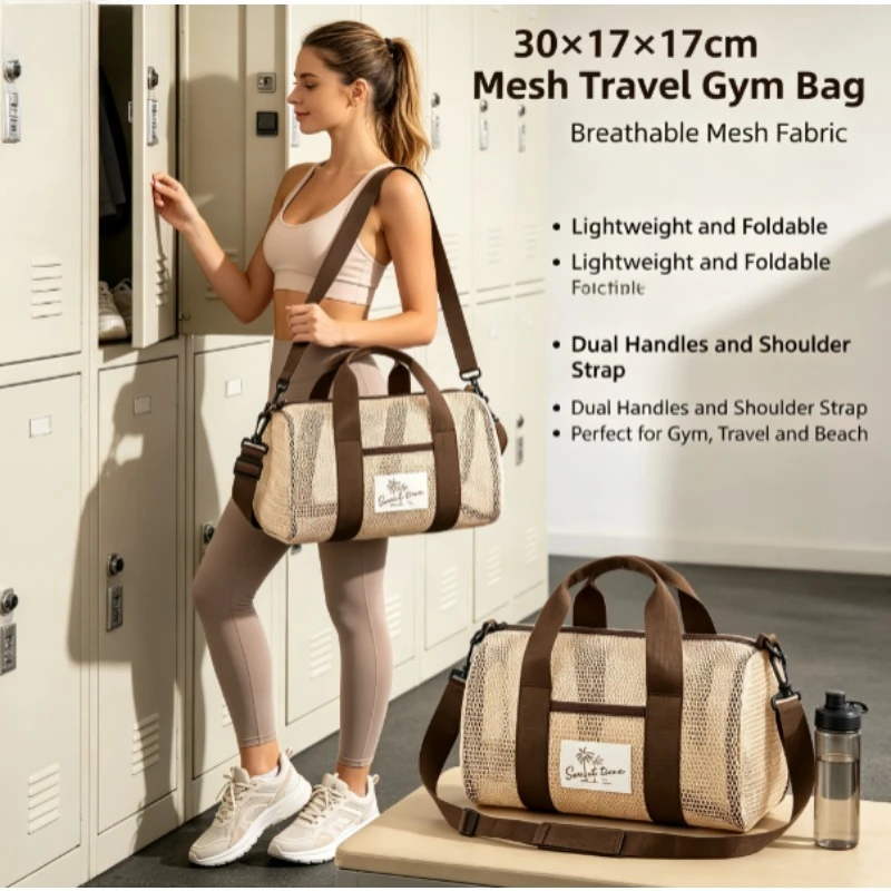 Bolso de malla transpirable de secado rápido para playa y gimnasio - imagen 4