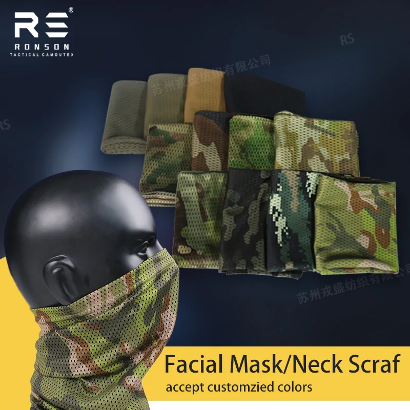 Pañuelo táctico de malla camuflaje bosque para protección facial - imagen 4