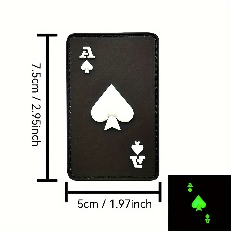 Ace of Spades parche táctico PVC fosforescente con velcro MOLLE - imagen 4
