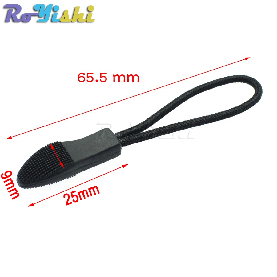 Tirador paracord negro resistente para mochila táctica MOLLE