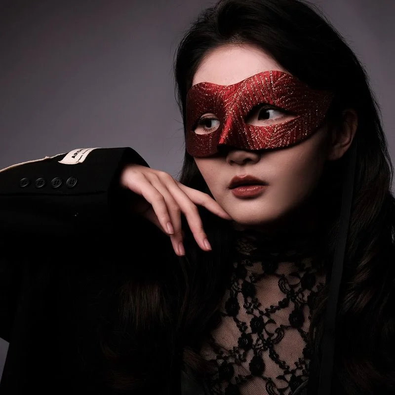 Máscara facial retro ajustable artesanal para cosplay y disfraces