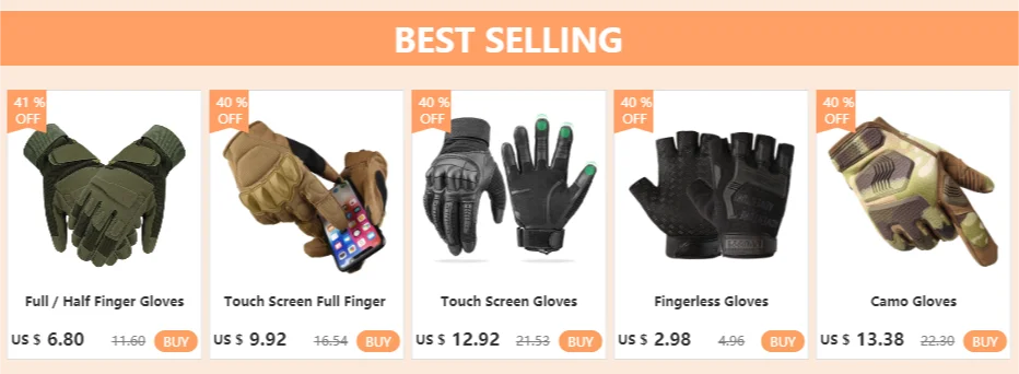 Manoplas tácticas con tejido de microfibra