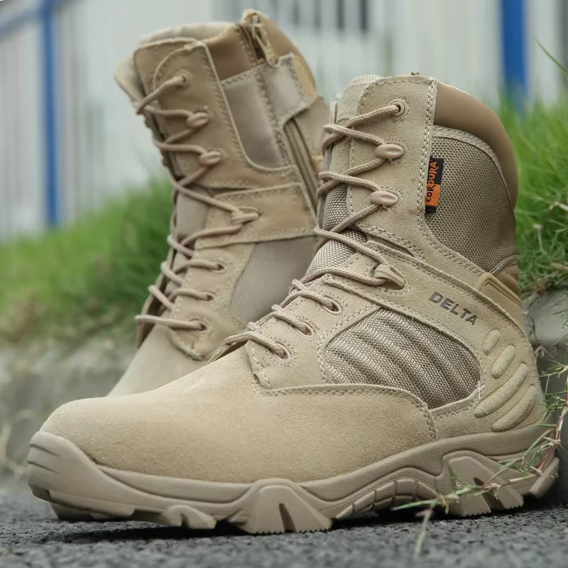 Botas tácticas impermeables hombre – Cuero genuino con cordones - imagen 5