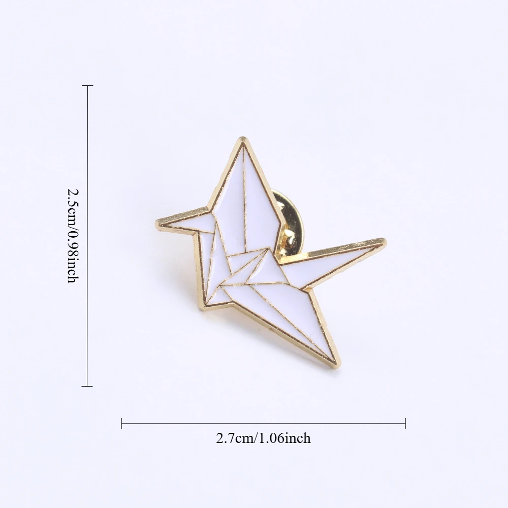 Broche estrella geometría moderna solapa minimalista línea dorada - imagen 2