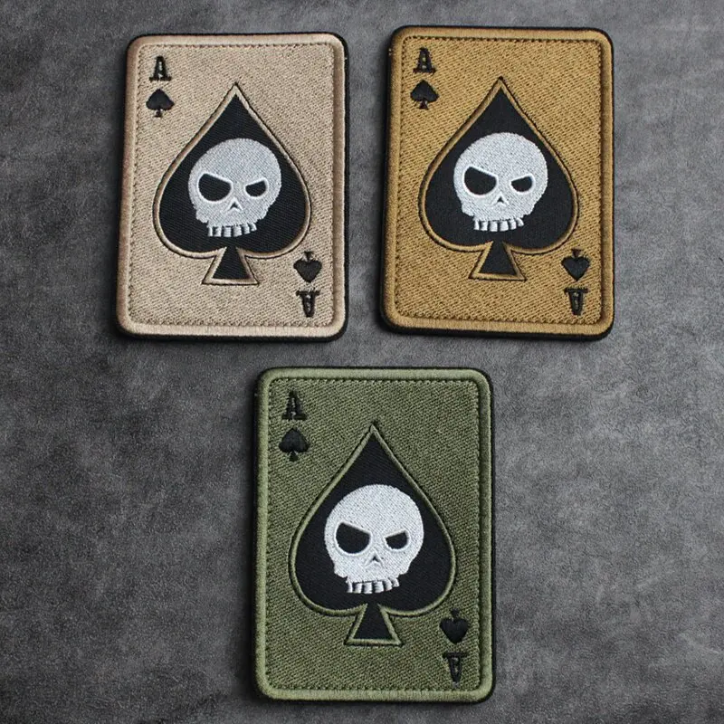Parche bordado estilo poker Dios de la Muerte para MOLLE con gancho - imagen 5