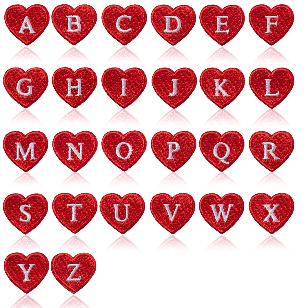 Parche bordado corazón con letras coloridas estilo inglés para coser - imagen 5