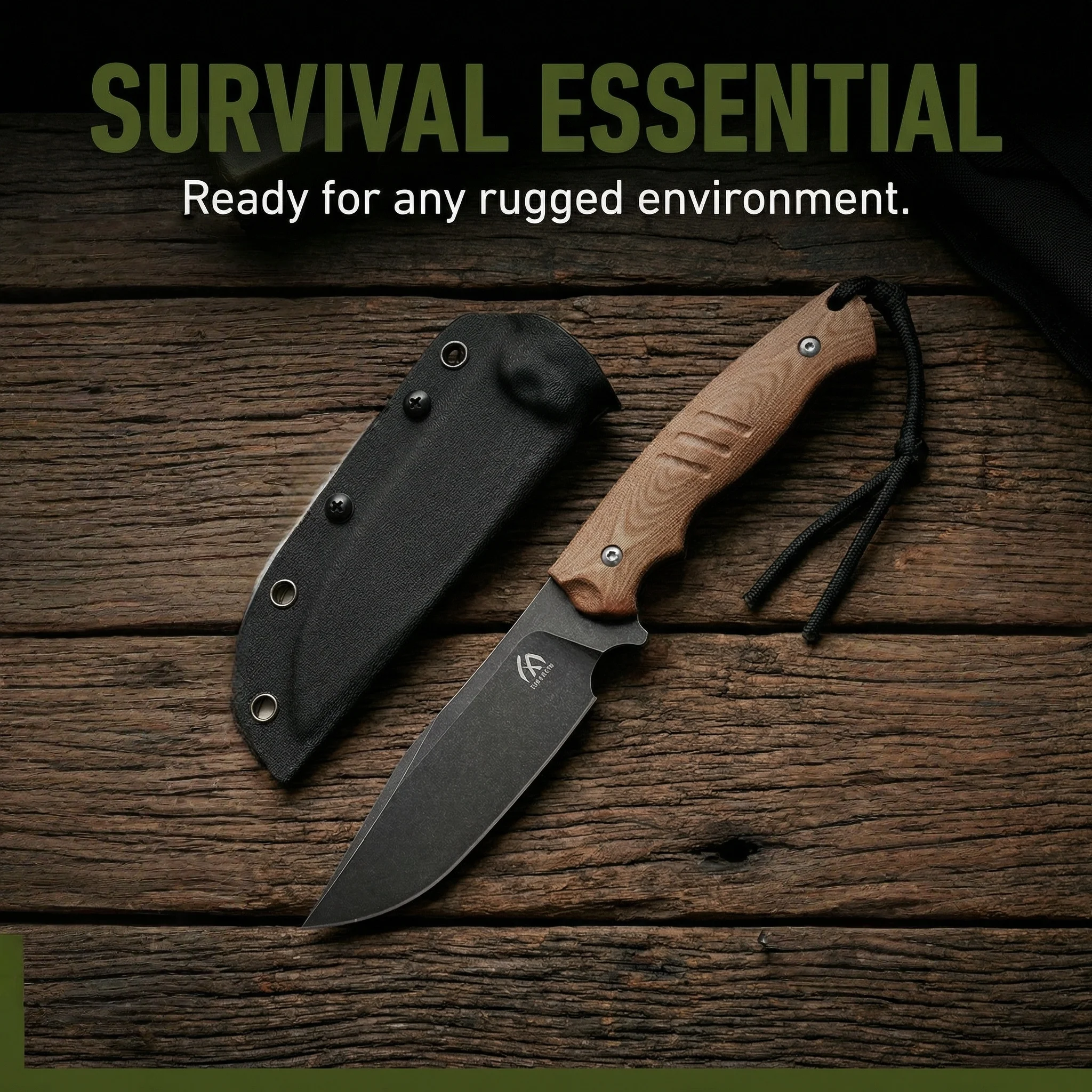Cuchillo Fijo Emergencia Outdoor – Hoja Fixa Táctica Camping - imagen 2