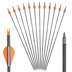 Toparchery Flechas de carbono para arco recurvo con puntas reemplazables