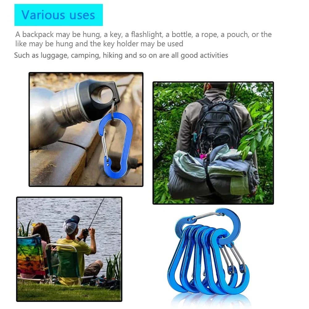 Conjunto mosquetones aleacion aluminio bloqueo mochila camping - imagen 4