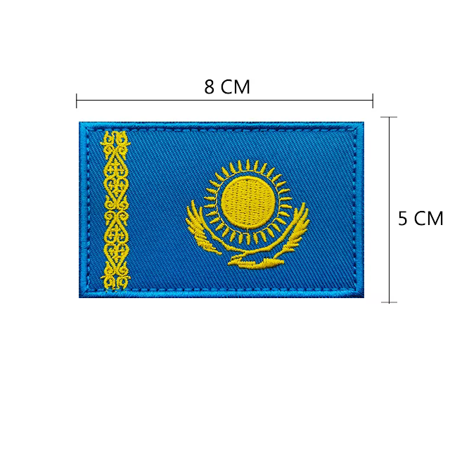 Insignia de moral militar de guerra con bandera de Kazajstán
