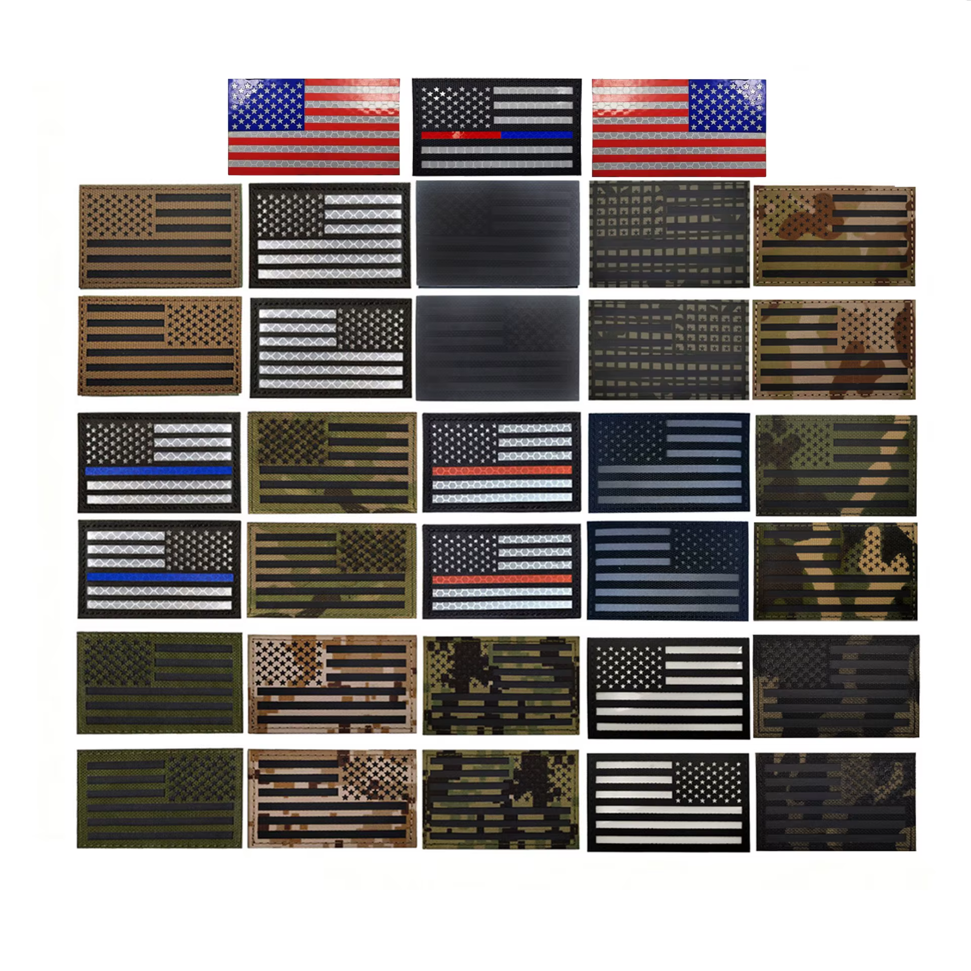 Parche IR reflectante Estados Unidos con gancho y bucle - imagen 5