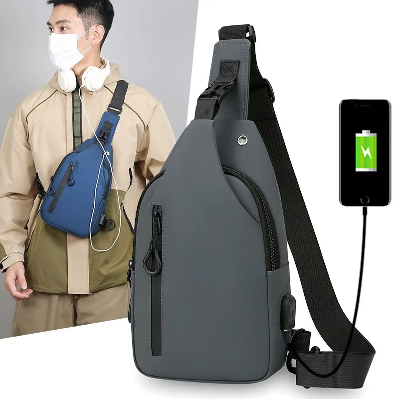 Bolsa de Pecho Táctica Impermeable con USB – Bandolera Hombro - imagen 4