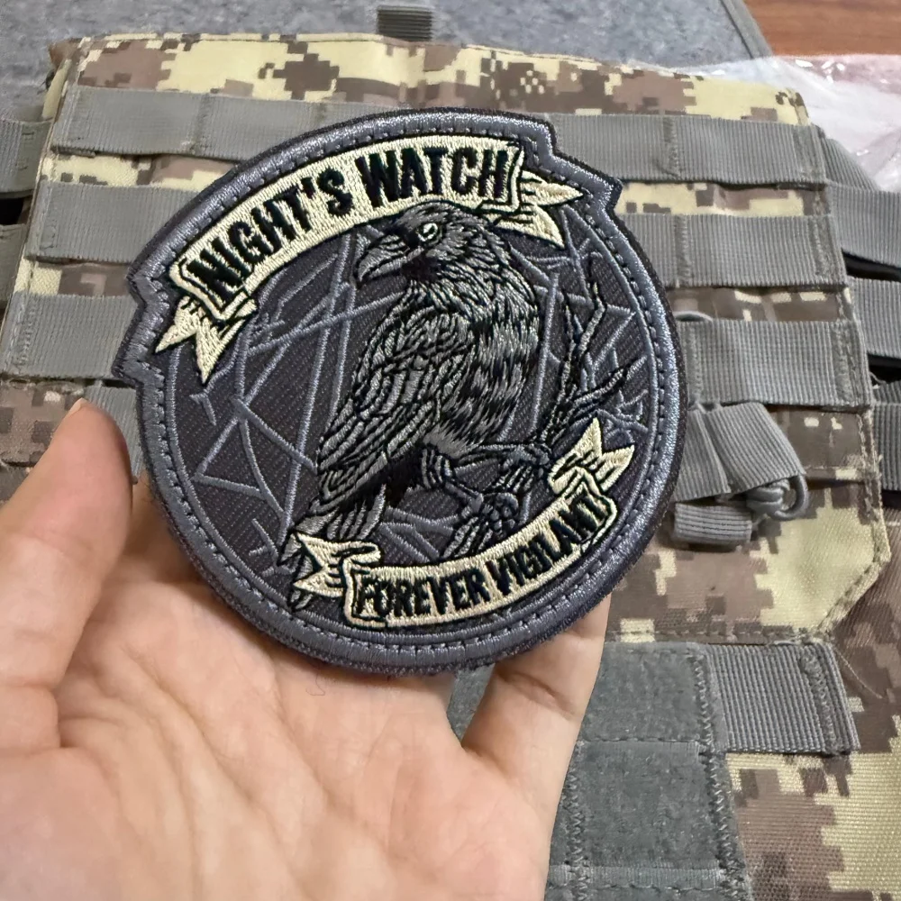Parche táctico Raven bordado Siempre Vigilante gancho y bucle - imagen 5