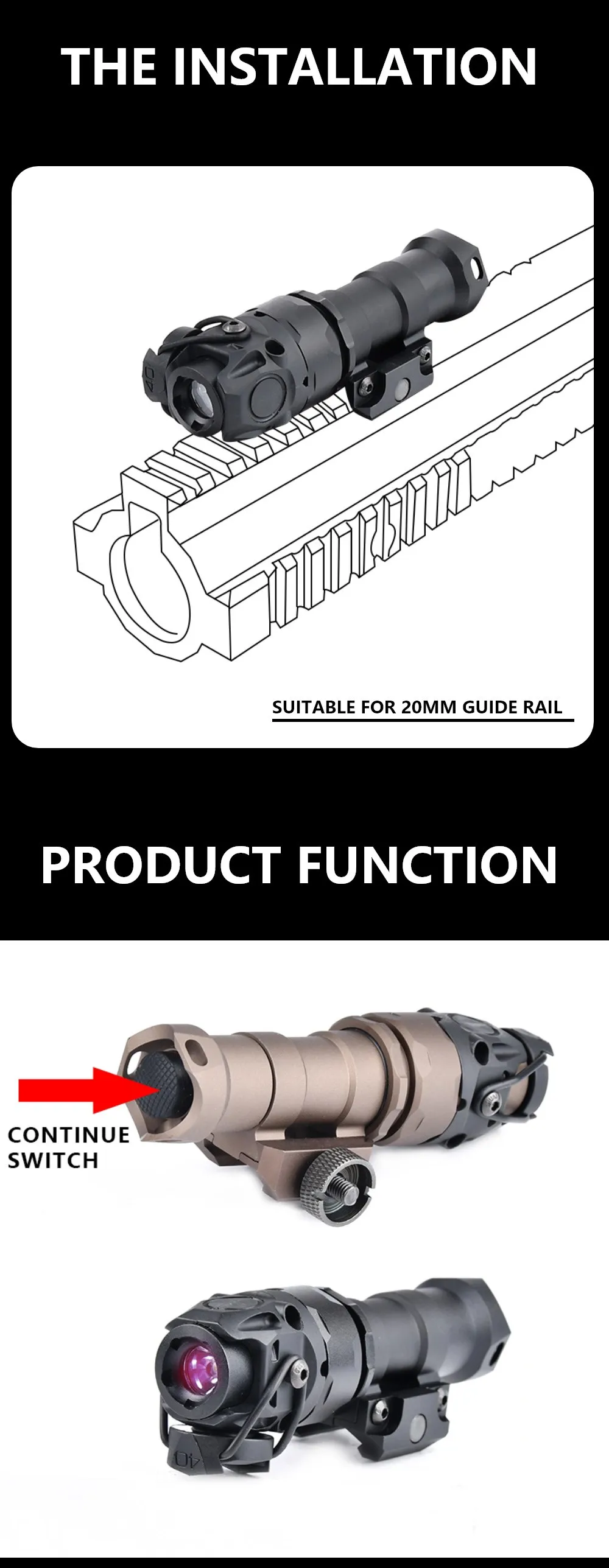 Vista frontal de la cabeza con LED IR