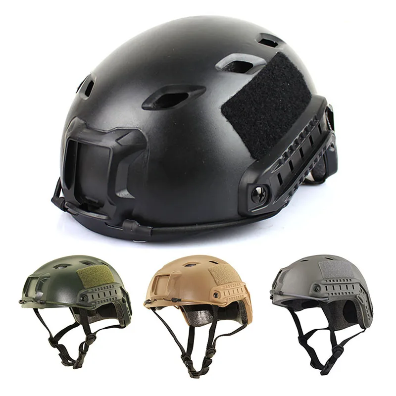 Vista del casco FAST BJ con rieles laterales