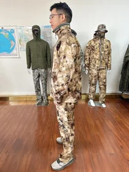 Chaqueta impermeable táctica cortaviento cálida para caza, multicapa