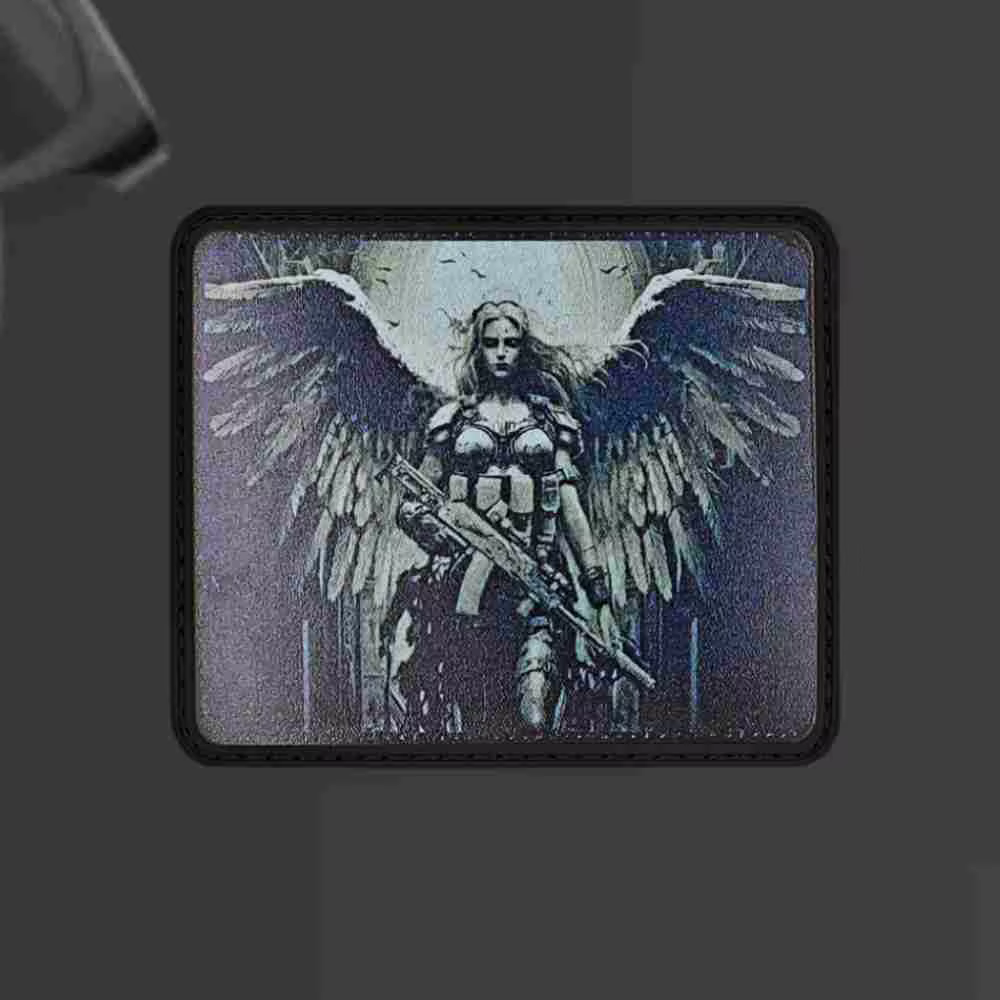 Valkyrie parche moral táctico ángel arma estampado PU gancho y bucle