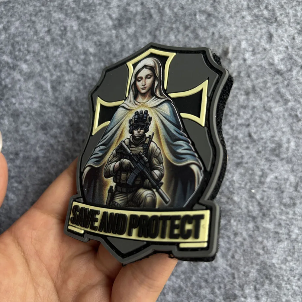 Parche táctico PVC Caballero Cruzado gancho y bucle para mochila - imagen 4