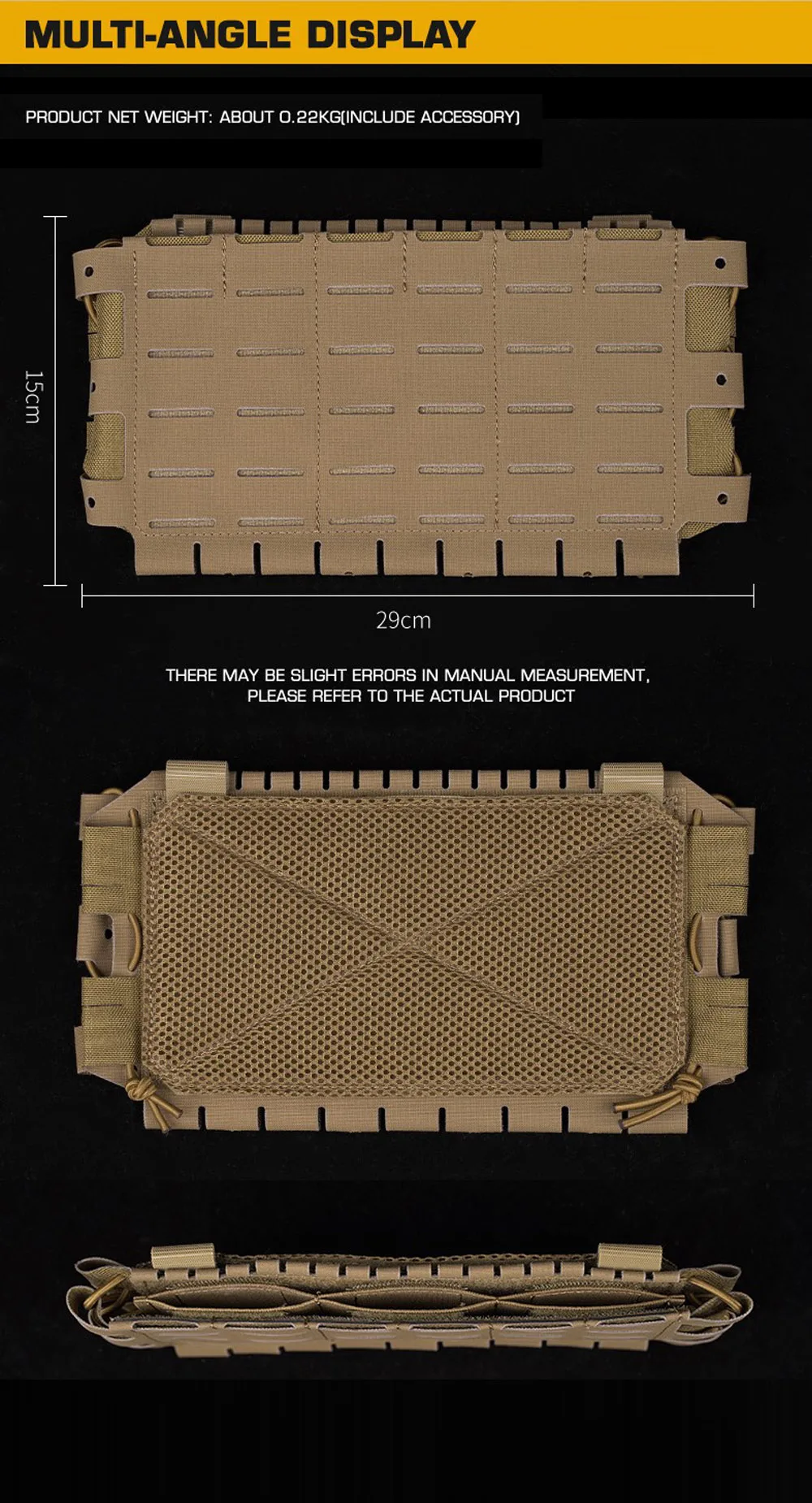 Panel MOLLE y estructura de sujeción