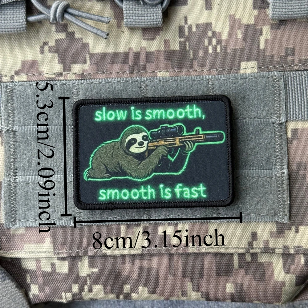 Sloth Morale parche táctico velcro lema Slow Smooth Fast - imagen 2