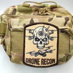 Parche táctico impreso dron de reconocimiento con velcro para mochila