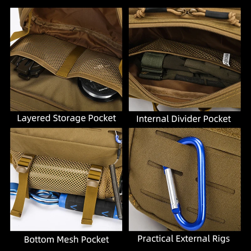 Bolsa táctica multifuncional bandolera para actividades al aire libre