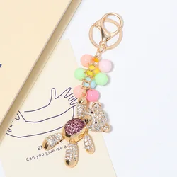 Llavero oso globo con diamantes de imitación para mochila regalo