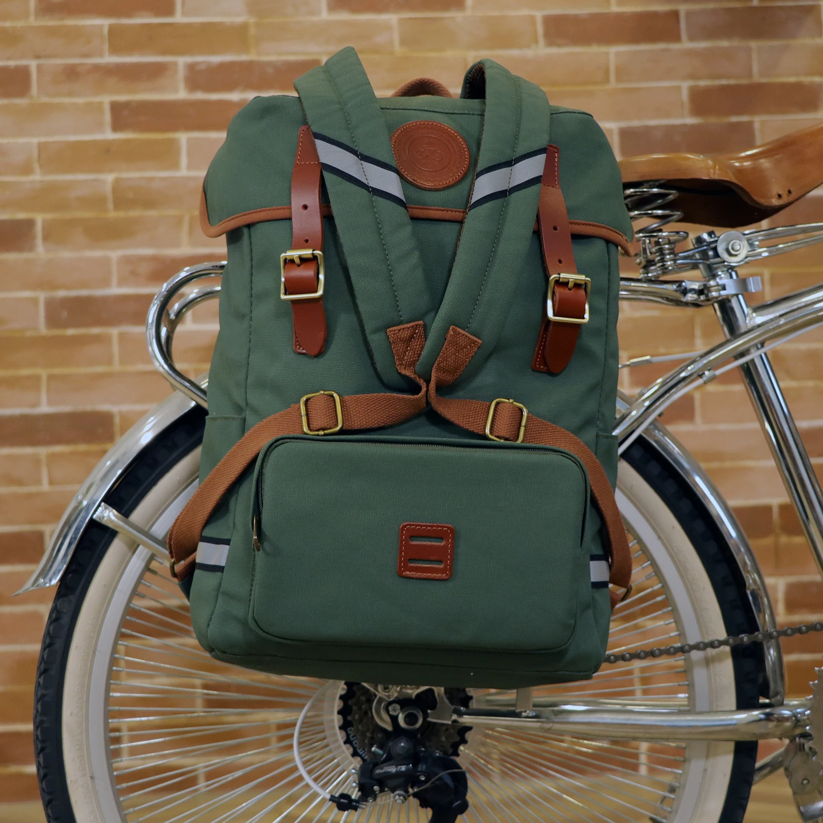 Bolsa lona tourbon bicicleta portabicicletas convertible mochila urbana - imagen 5