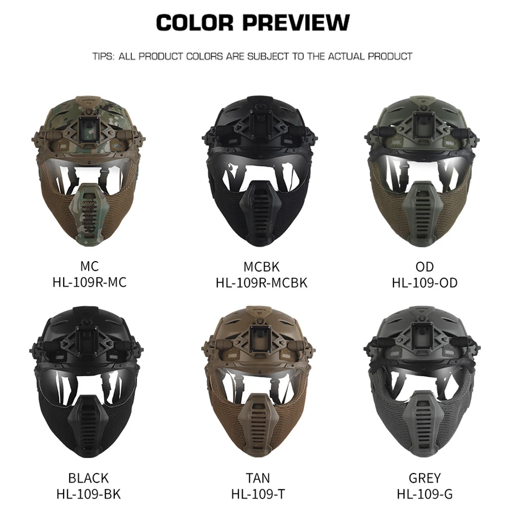 Casco táctico Wendy protección completa para paintball y tiro - imagen 2