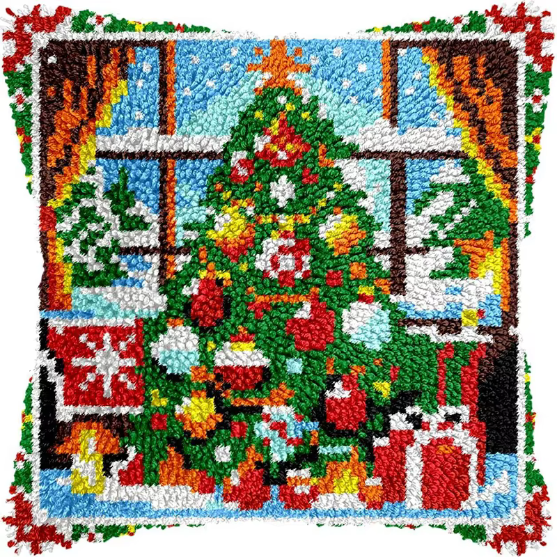 Smyrna Kit de gancho de pestillo Navidad – DIY cojines alfombras sofá - imagen 2