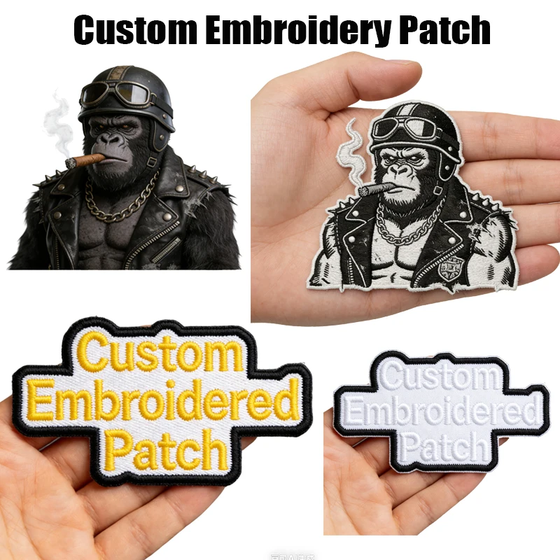 Parche termoadhesivo bordado personalizado logo o nombre con velcro - imagen 2