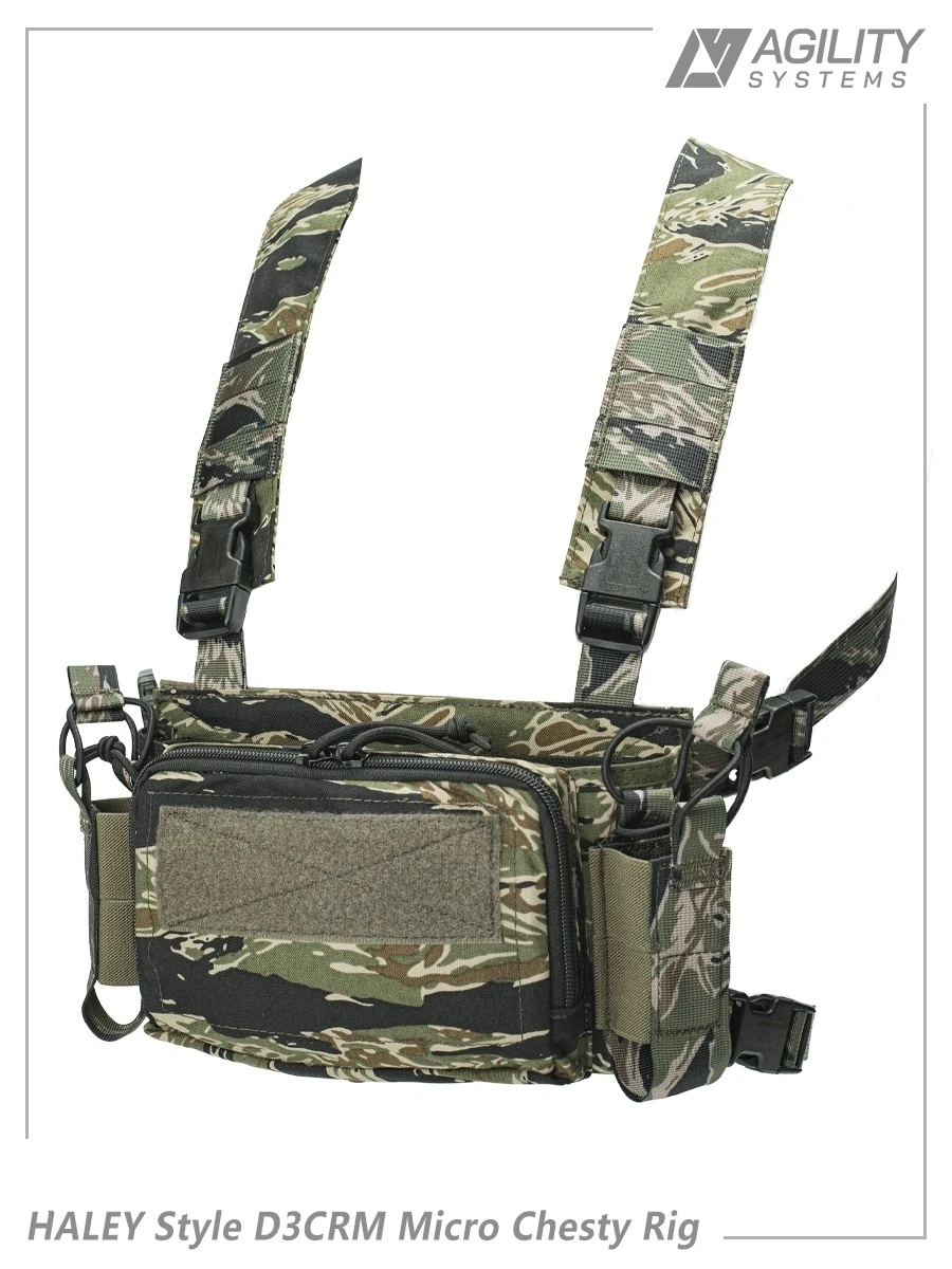 Chaleco táctico AS D3CRM ligero camuflaje rayas tigre con funda - imagen 4