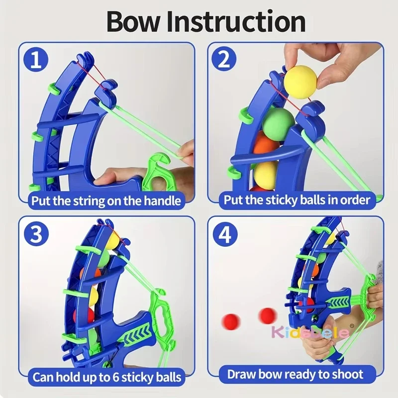 Juego de arco y flechas con bolas adhesivas para interior y exterior - imagen 3
