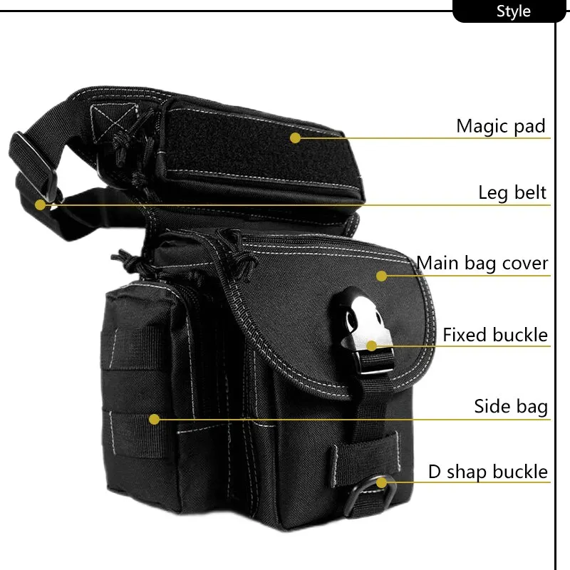 Bolsa táctica de pierna MOLLE de nailon resistente para exterior - imagen 5
