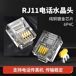 Conector RJ11 chapado en oro 6P4C – Terminal telefónico modular macho