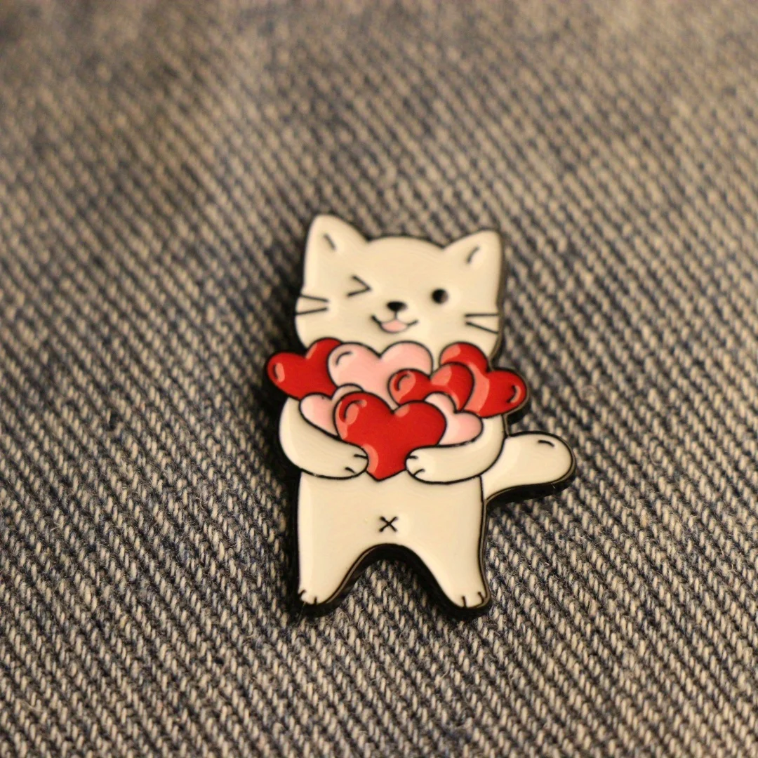 Insignia broche gato dibujo animado para mochilas infantiles