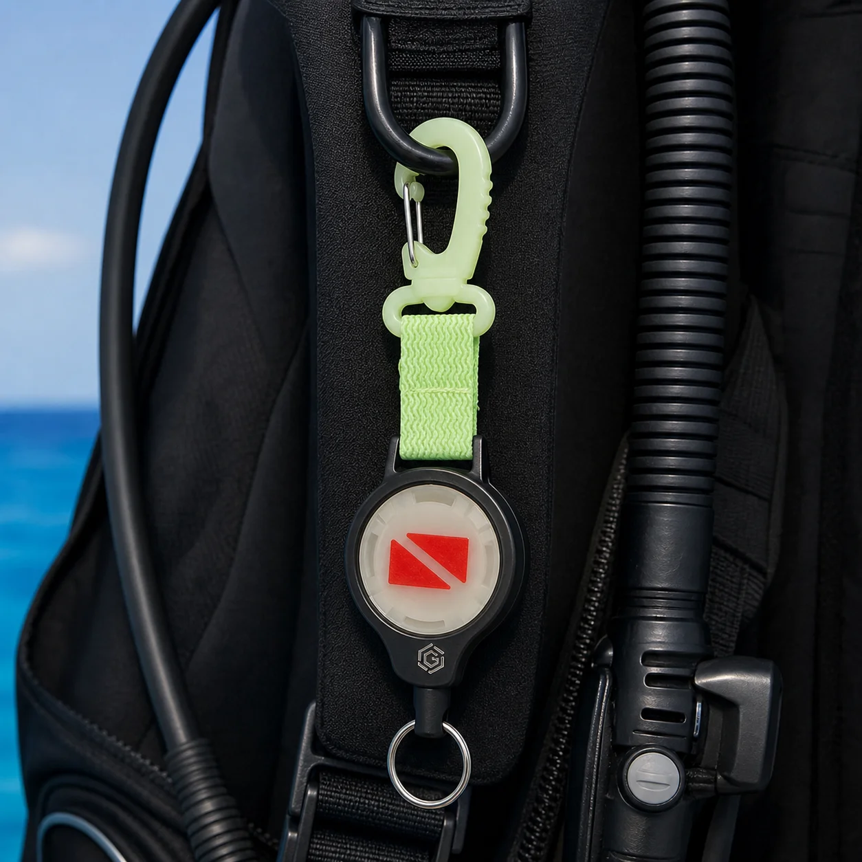 Cuerda retráctil luminosa de buceo con hebilla antipérdida - imagen 4